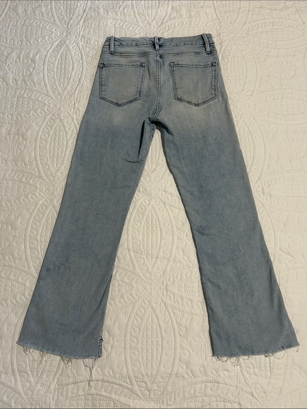 Frame Denim Light Blue ‘Le Crop Mini Boot’ Jeans with Raw Hem Sz: 27 - Picture 9 of 10